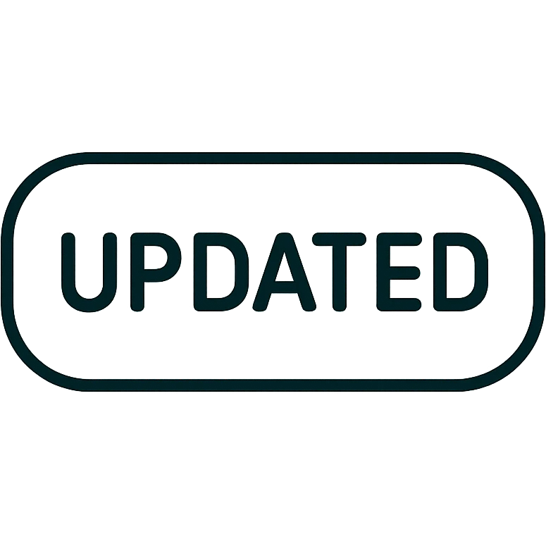 Change the button's blue color to #0BD9D9, keep the word 'updated', modern and clear style suitable for UI, maintain transparency background. emoji