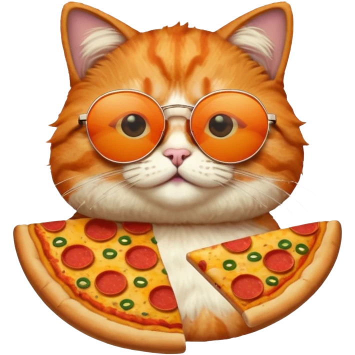 Cool pizza cat with sunglasses emoji