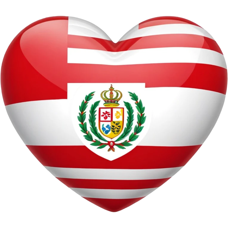 Corazón rojiblanco como la bandera del Perú emoji