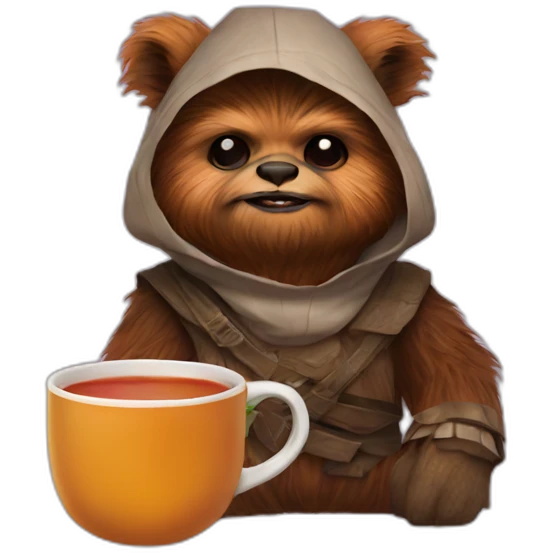 ewok with tea emoji