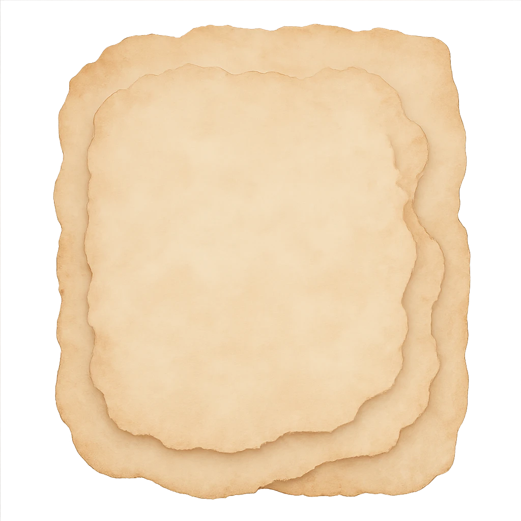 abstract vintage paper edge with layered effect, soft hand-painted texture, transparent background, no face, no hands, no legs, no characters emoji