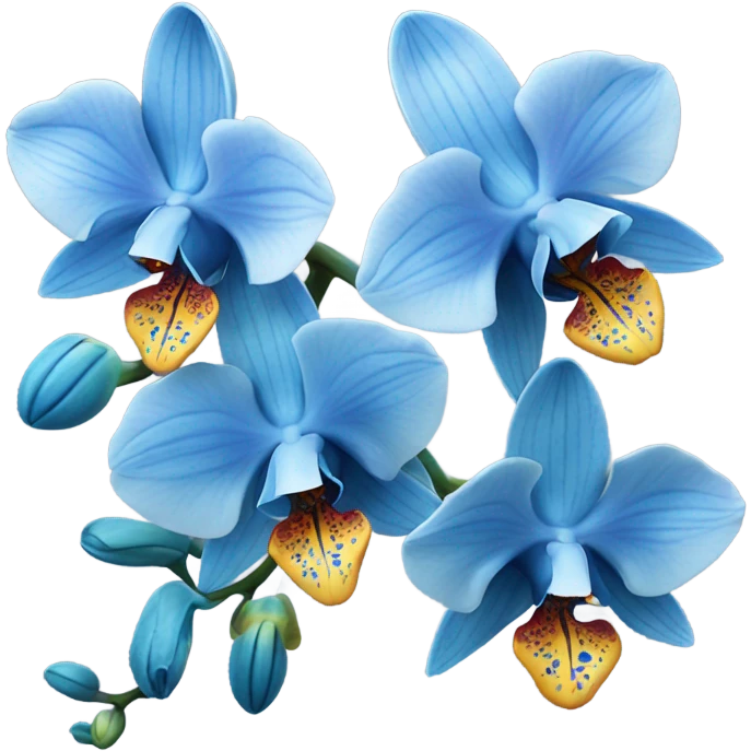 Blue orchid flowers emoji