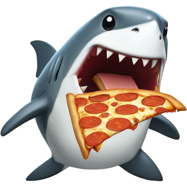 Shark eating pizza penguin emoji