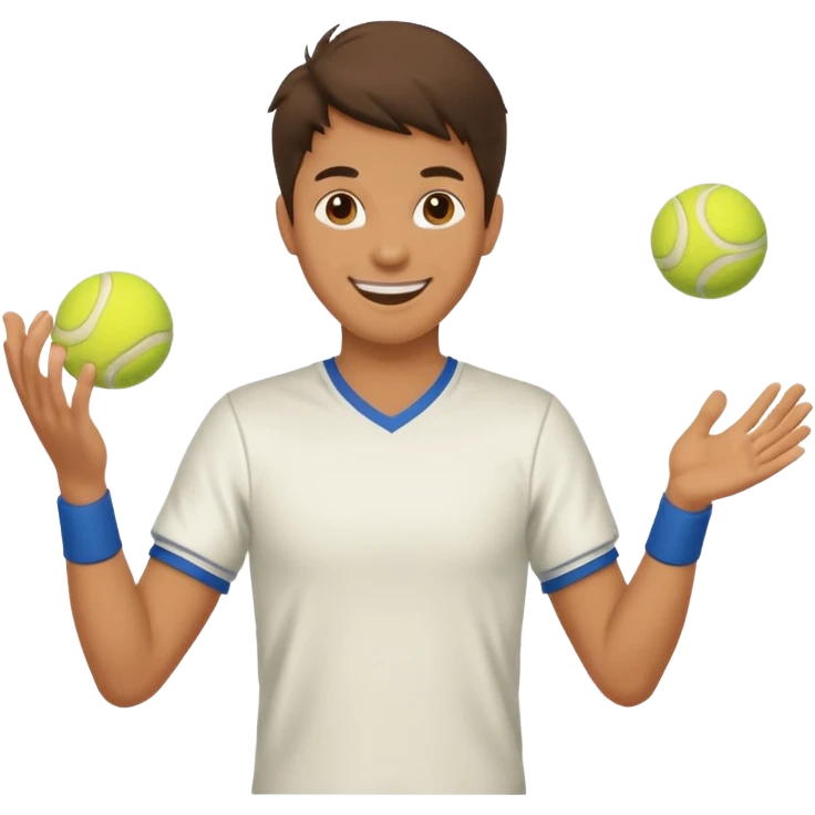 The juggler is tossing two tennis balls emoji