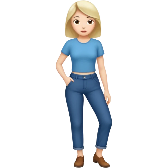 Naked women’s head looking at her pants emoji