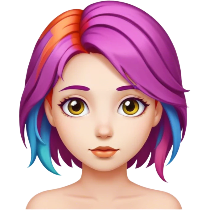 girl with multicolored hair emoji