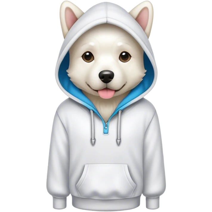 White Dog wearing a hoody emoji