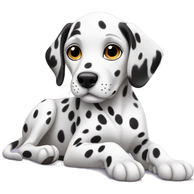 Dalmatian puppy laying emoji
