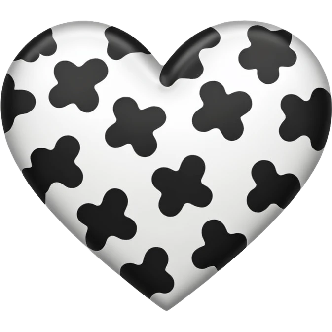 Cow print heart emoji
