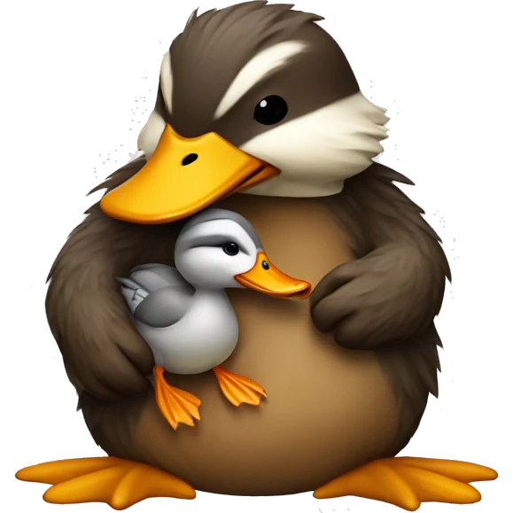 a duck kissing a beaver emoji