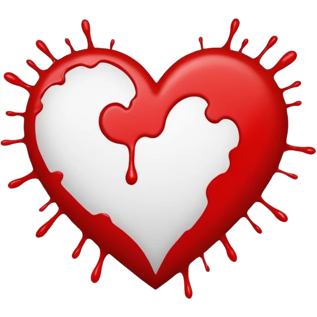 white heart with a paint splatter emoji