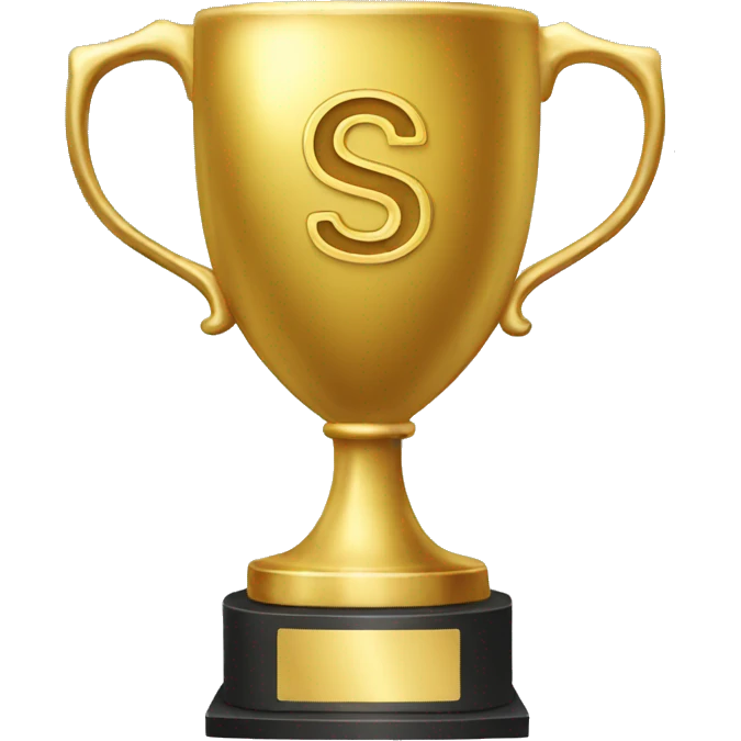 gold trophy with the initials S.D emoji