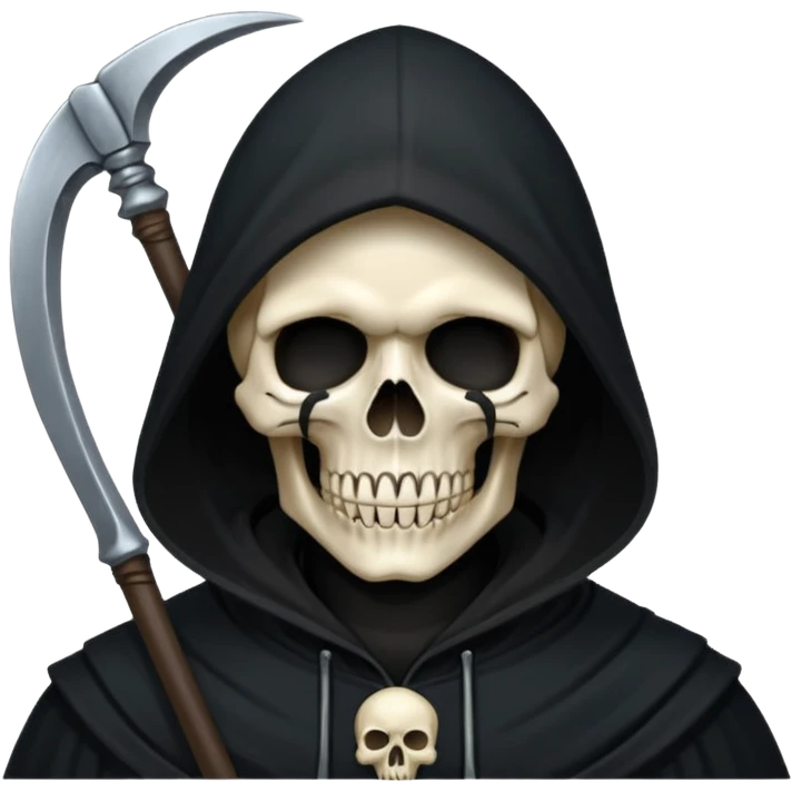 black hood skull scythe emoji