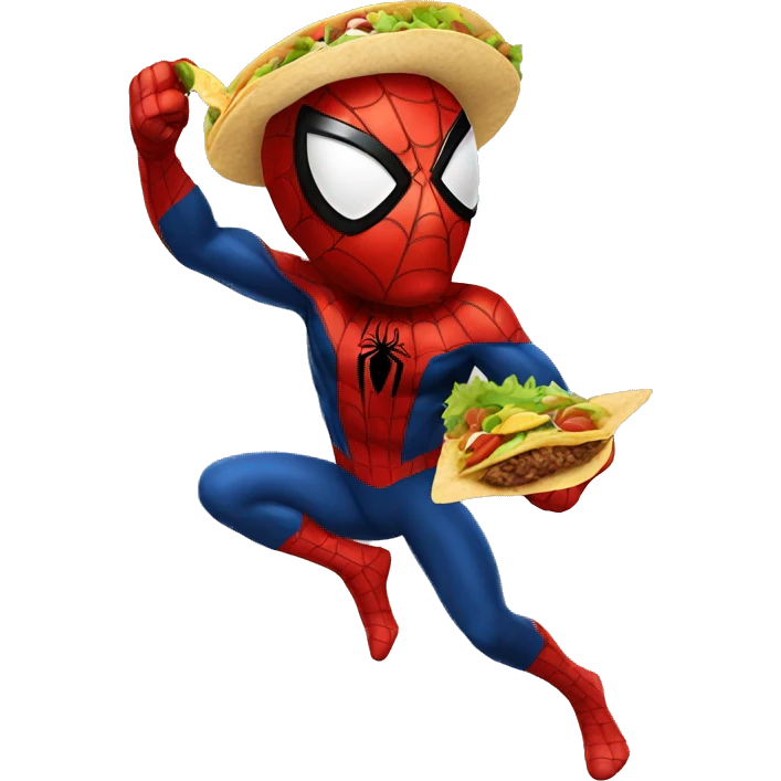 Spiderman eating a taco emoji