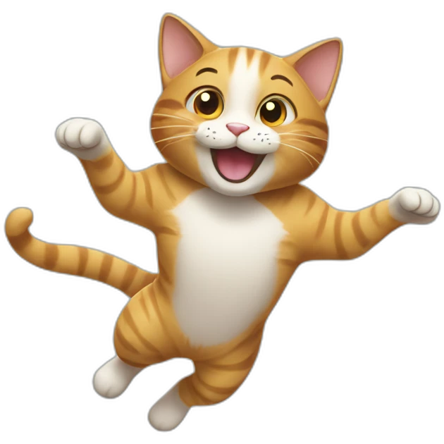 a cat that jumps up and down in happiness emoji