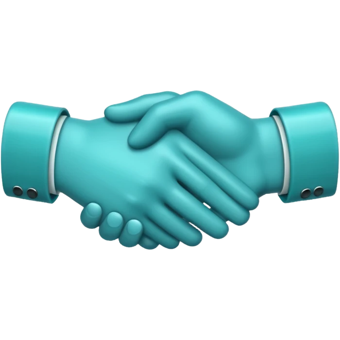 teal handshake amoji in the color hex of A8F2F9 emoji