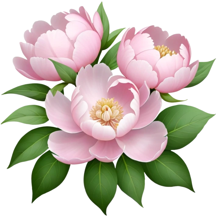 Bouquet of pale pink peonies and tri emoji