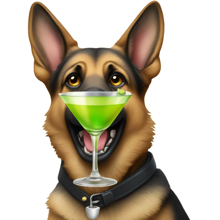 german shepard drinking a martini  emoji