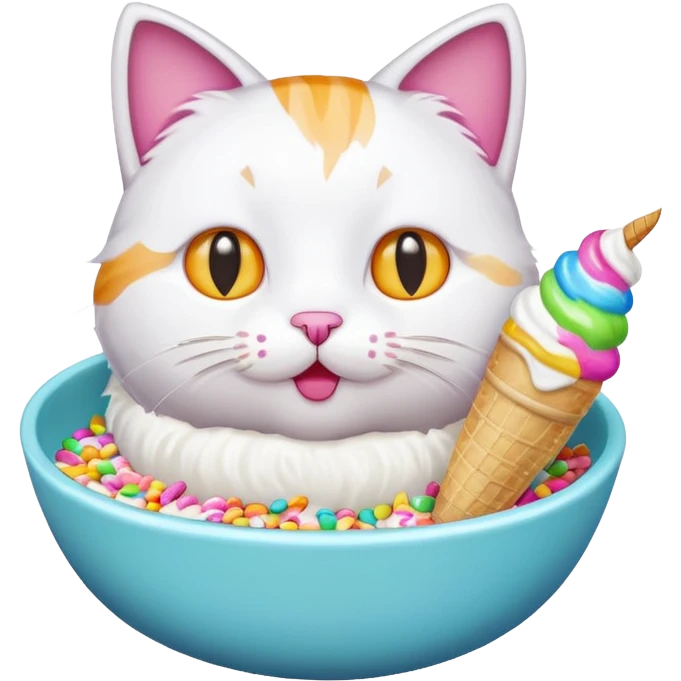 cat icecream in a bowl emoji