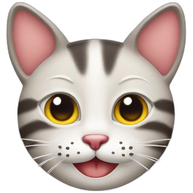 Smiling cat face with smiling eye and three heart emoji