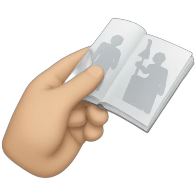 person holding a guide emoji