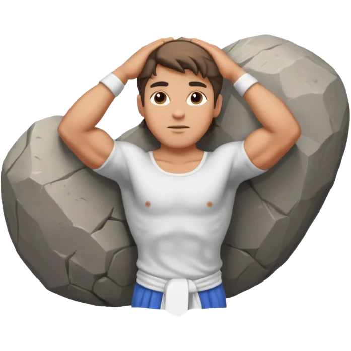 Atlas the greek god with a boulder and clothes emoji