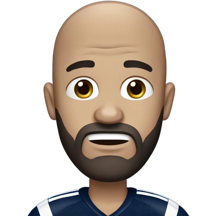 Bald white male with dark brown beard. He is holding dark blue Dallas Cowboys hat. He’s crying because he’s ashamed of being bald  emoji