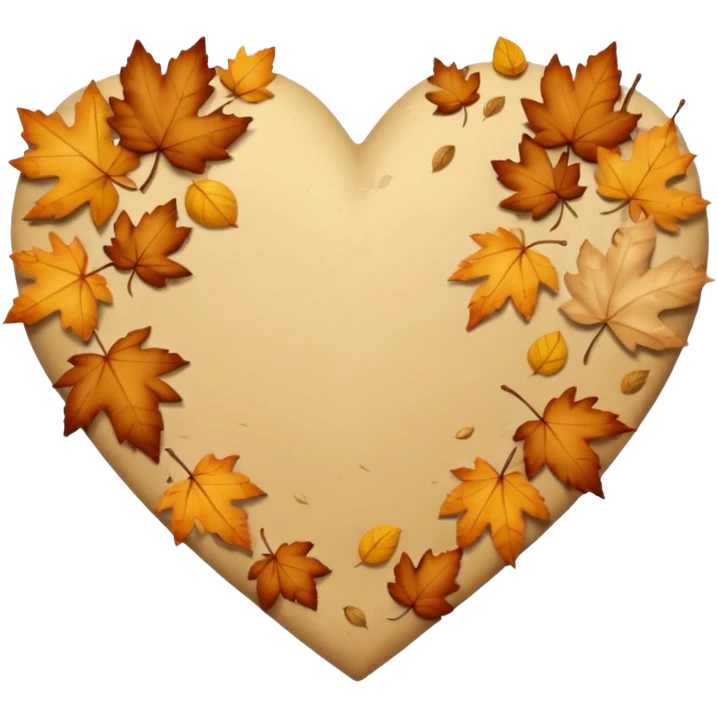Beige Autumn heart emoji