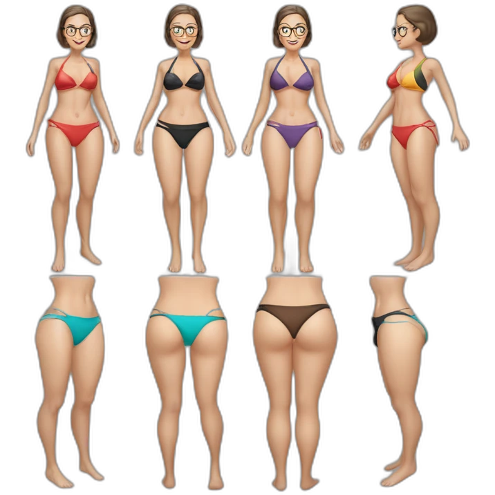 sexy ruth bader ginsburg wearing a string bikini bottoms top exposed (full body, ios17, top less) emoji