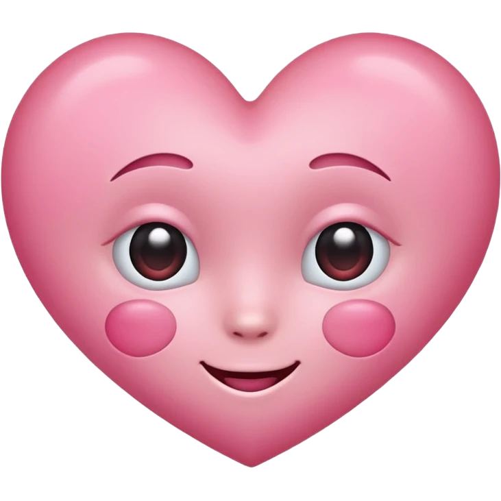 Pink heart with a blushy face emoji