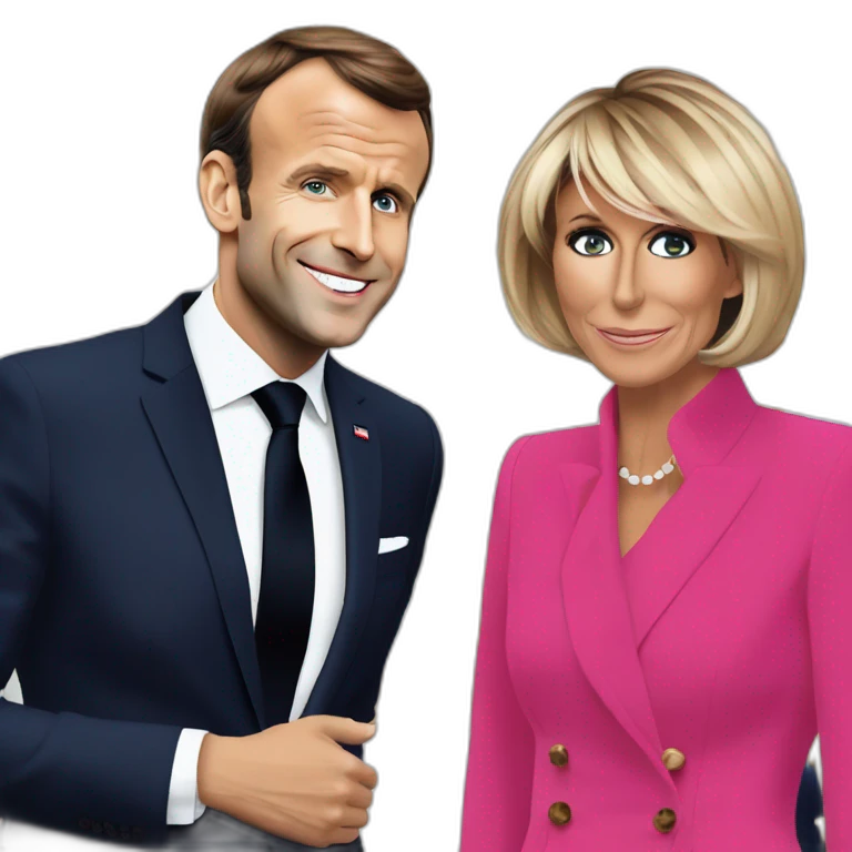 Emmanuel Macron sur Brigitte Macron emoji