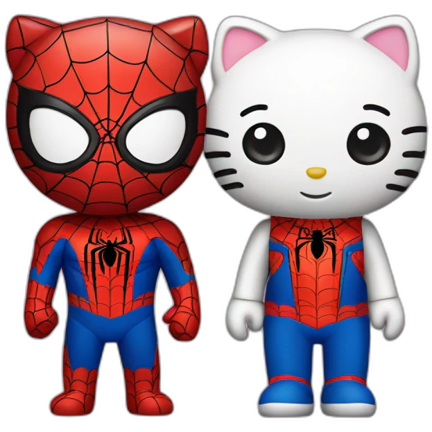 Spiderman and hello kitty emoji