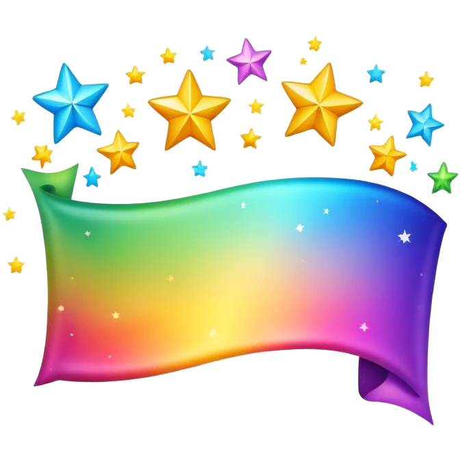 colorful banner with stars emoji
