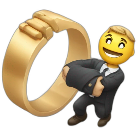 homme a genoux demande tiens une bague en main  emoji