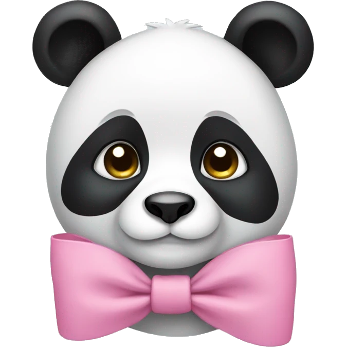 Panda wearing pink bows on ear emoji