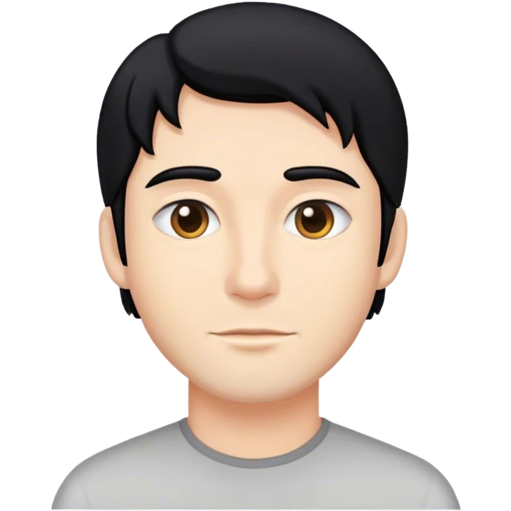 man with black hair emoji