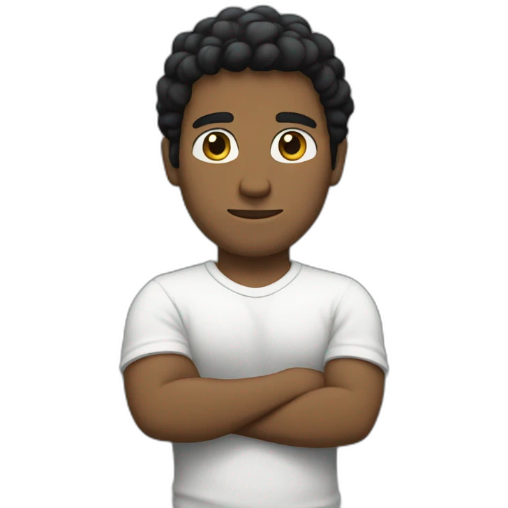 White man, black hair, arms crossed emoji