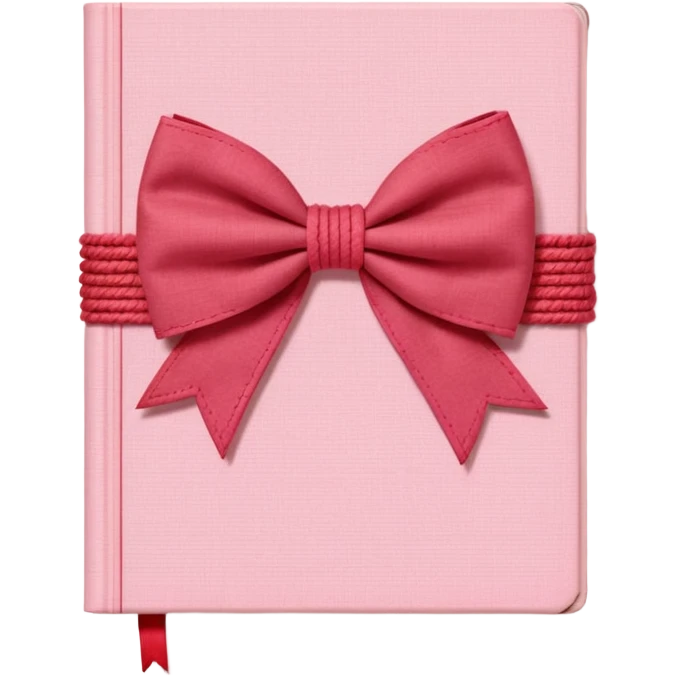 Junk journaling aesthetic book cover, tactile fabric textures, classic framing
Red yarn bow as focal point, soft shadows, calm pastel pink backdrop
Elegant, cozy, artistic, high-end print design emoji
