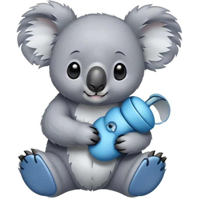 Koala playing with stitch emoji