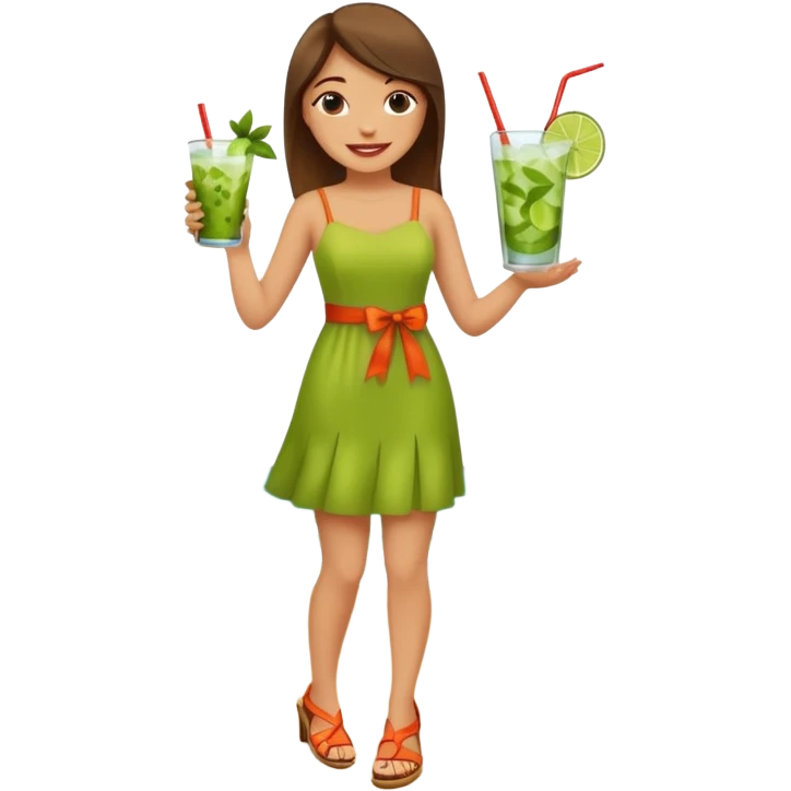 Un zapato con cara feliz vestido de un puertorriqueño con un mojito en la mano y está en la playa  emoji