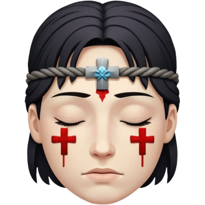 Warrior dead and closed eyes with cross eyes emoji