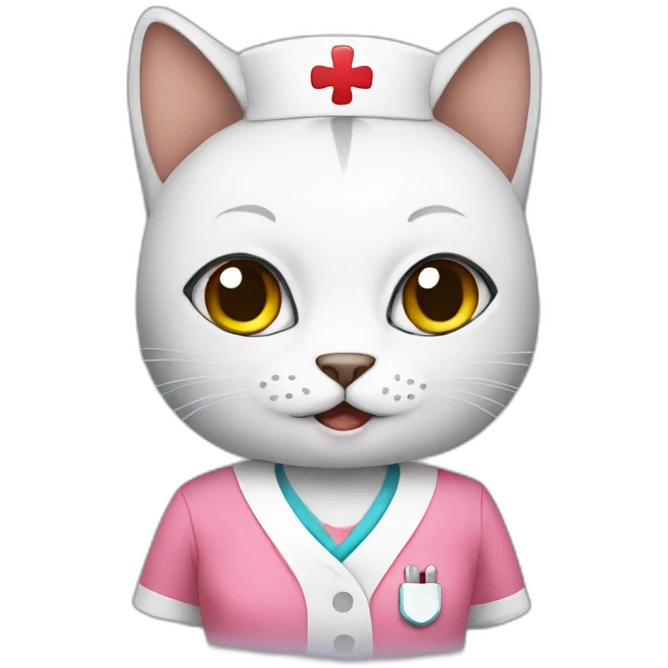 cat with nurse outfit emoji