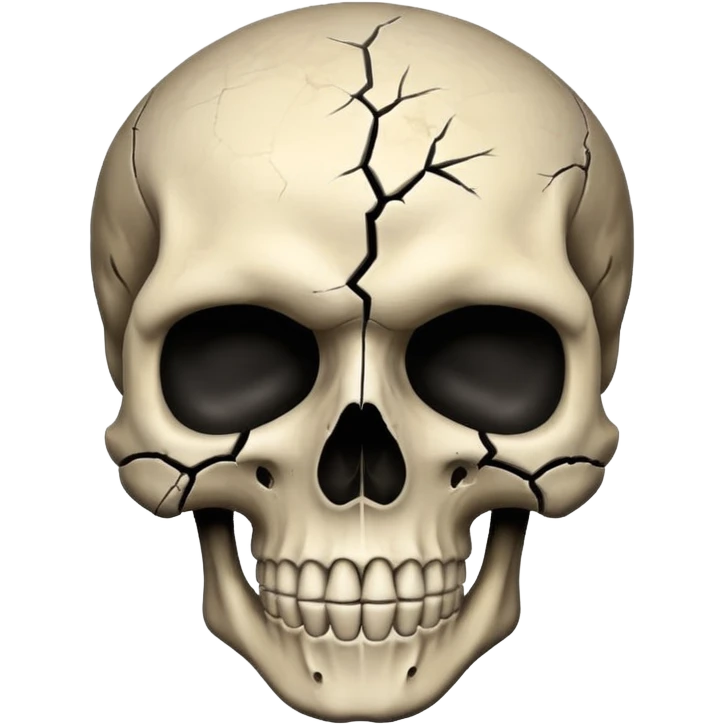 caution skull, black color, bone behind the skull emoji