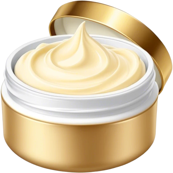 White body butter with gold lid emoji