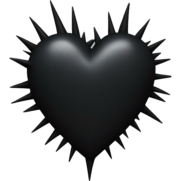 Black heart with spikes emoji