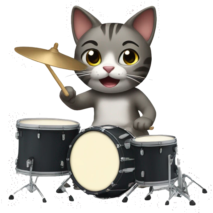 cat playing drums emoji