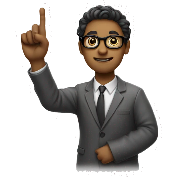 nerd holding up s pointer finger  emoji
