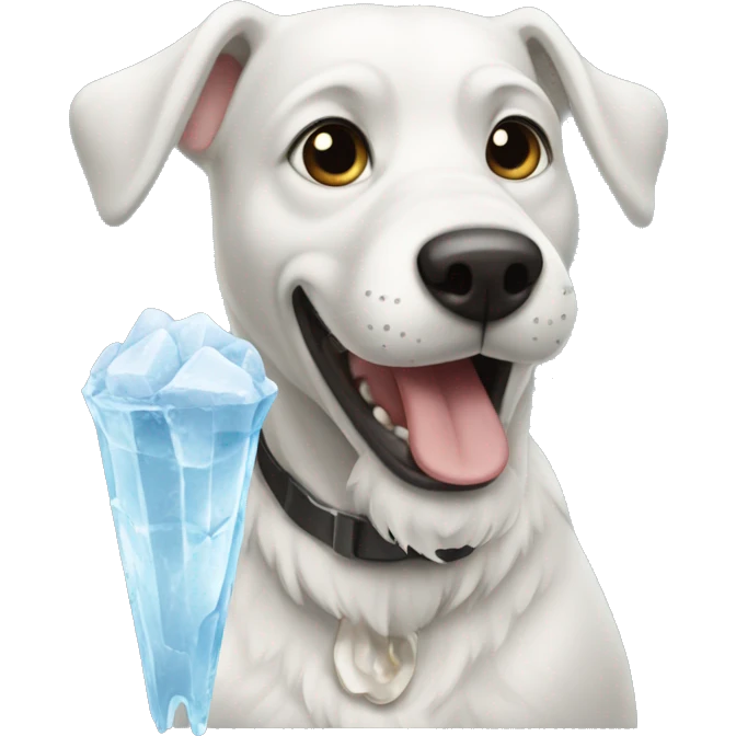Dog eating ice  emoji