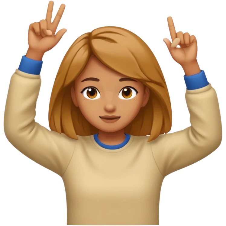 a girl dabbing emoji