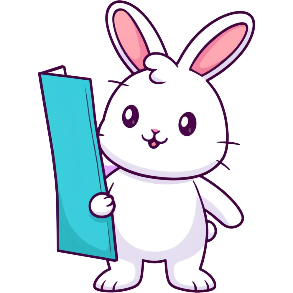 lavender bunny sweating and holding a report emoji